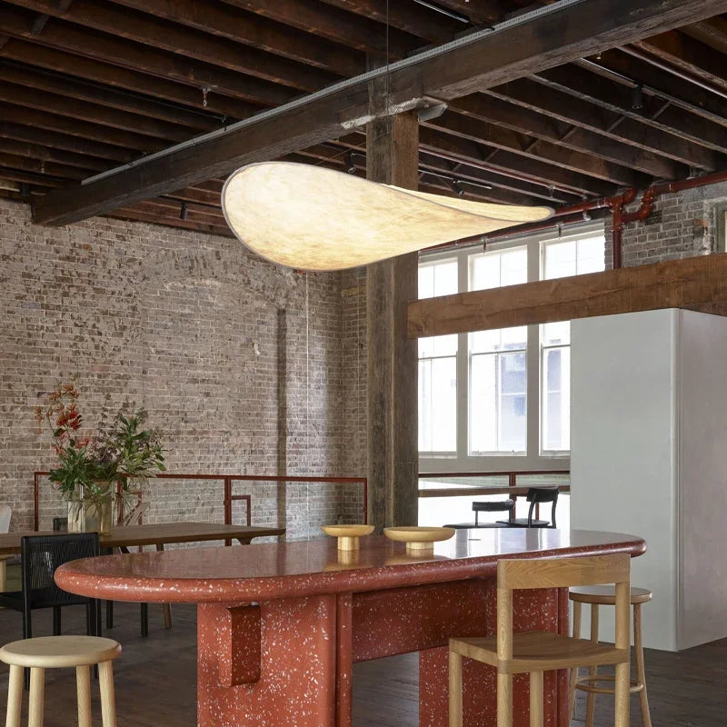 Axyaa Modern Nordic Silk Fabric LED Pendant Light, Vertigo Luminaire Chandelier for Living Room & Bedroom