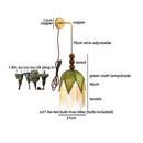 Axyaa Vintage LED Wall Light with Green Cloth Shade