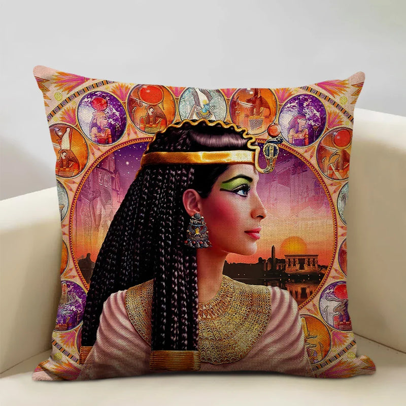 Axyaa African Women Design Linen Cushion Cover 45x45cm