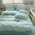 Axyaa Striped Washed Cotton Duvet Cover Set - 3/4pcs Bedding Set