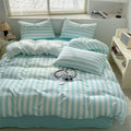 Axyaa Striped Washed Cotton Duvet Cover Set - 3/4pcs Bedding Set