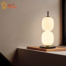 Axyaa Double-head Glass Gourd Table Lamp Marble Base - Modern LED Indoor Lighting