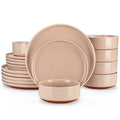 Axyaa Stoneware Dinner Set | 4 Color Options | 18/36 Piece Layered Glaze Dinnerware