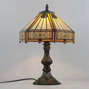 Axyaa Tiffany Glass Table Lamp LED Vintage Creative Desk Light for Home Living Room