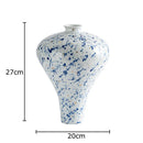 Axyaa Blue White Porcelain Vase: Elegant Table Decor Flowers Arrangement Aesthetic Classic