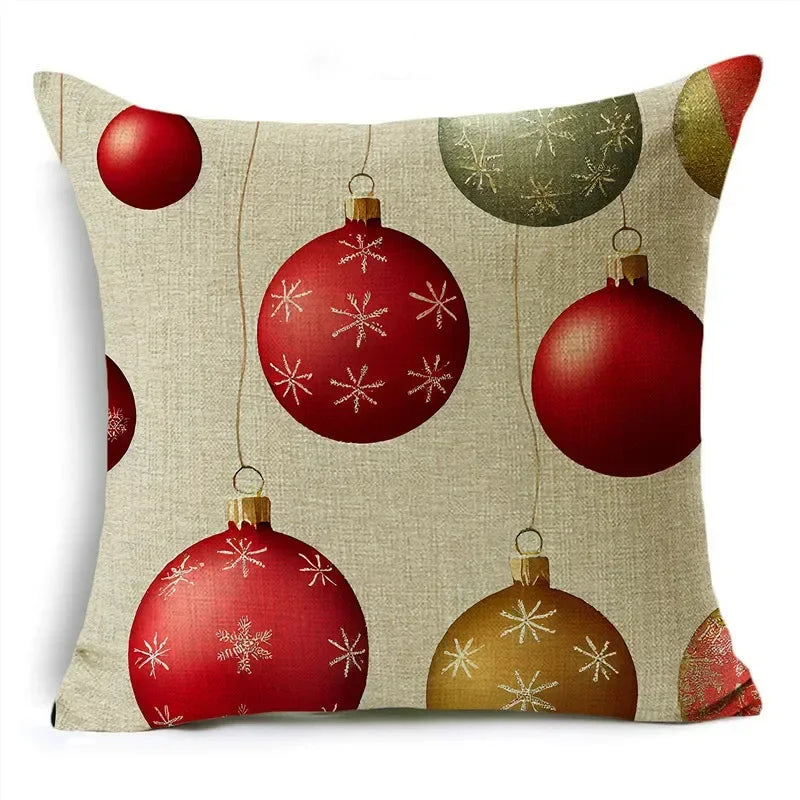 Axyaa Christmas Pillow Covers: Santa Socks Nutcracker Throw Pillowcase for Home Decor