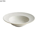 Axyaa Ceramic Bead Dot Straw Hat Soup Salad Pasta Dessert Plate