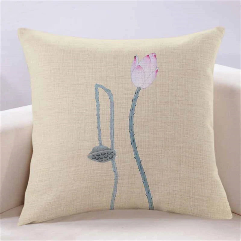 Lotus Cushion Cover by Axyaa: Stylish Home Decor Pillowcase for Living Room, Car, and More