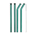 Axyaa Glass Straw 5Pcs Set for Bubble Tea & Smoothies, Eco Friendly Reusable Straws