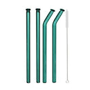 Axyaa Glass Straw 5Pcs Set for Bubble Tea & Smoothies, Eco Friendly Reusable Straws