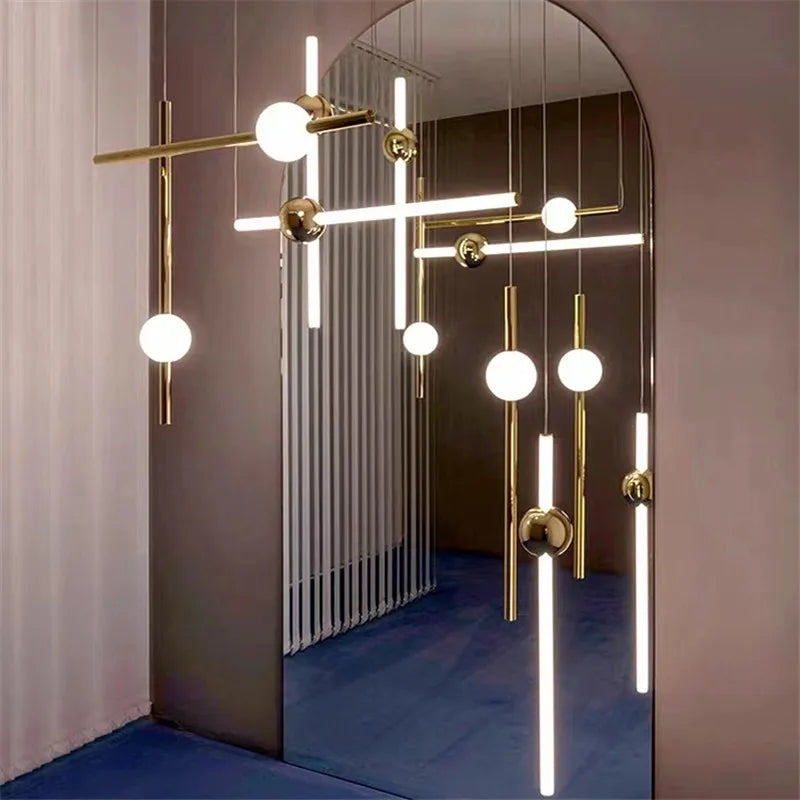 Axyaa Nordic Glass LED Globe Pendant Lamp - Post-Modern Design