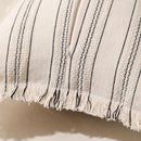 Boho Fringed Edge Striped Pillow Covers 30x50 for Living Room Sofa by Axyaa