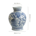 Axyaa Blue & White Porcelain Pomegranate Vase - High-end Ceramic Home Decor