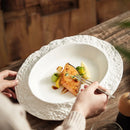Axyaa Rock-Patterned Ceramic Deep Dish Plate Set for a High-Sense Dining Experience