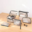 Axyaa Mesh Makeup Bags Set: Black&Heart Portable Cosmetic Pouches, 5pcs