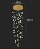 Axyaa LED Ring Pendant Chandelier | Adjustable Hanging Cables | Gold/Black | Home Dining Living Room
