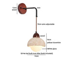 Axyaa Wabi Sabi LED Wall Light Yellow Travertine Stone Wooden Bedside Lamp