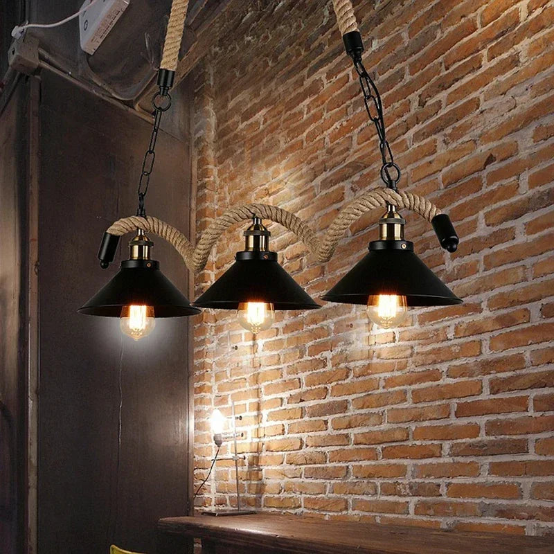 Wave Chandelier Kitchen Vintage Lampshade Industrial Retro Edison Lamp by Axyaa