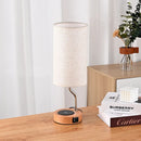 Axyaa Wood Desk Lamp with Wireless Charger, USB Port, Touch Control & 3-Way Dimmable LED