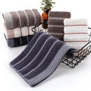 Axyaa Cotton Bath Towels - Set of 2, 34x74cm, Stripe Embroidered Hotel Home Spa Gym Gift