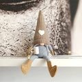 Axyaa Knitted Faceless Gnome Doll with Coffee, Table Holiday Decor, Plush Hanging Leg Doll