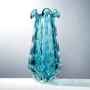 Axyaa Water-Blue Glass Vase for Fresh Flowers, Living Room & Entryway Decoration
