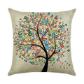 Axyaa Cartoon Pattern Linen Pillowcase - Home Sofa Decorative Cushion Cover