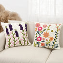 Axyaa Chenille Flower Embroidered Throw Pillow Case, 45X45, Living Room Sofa Bedroom Decor