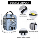Axyaa Bicycle Merch Lunch Tote Bag Insulated Thermal Cooler Bento Box