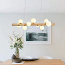 Axyaa Modern Wood Pendant Chandelier LED Ceiling Light Fixture