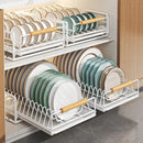 Axyaa Wood Drawer Organizer Dish Drying Rack Spicy Storage Multifunction Set