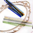 Axyaa Glass Straws Set of 4 - Eco-Friendly Reusable Cocktail Smoothie Accessories