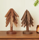 Axyaa Wood Coaster Set: Insulation Mat Tree Design, Tea Tray & Desktop Decoration