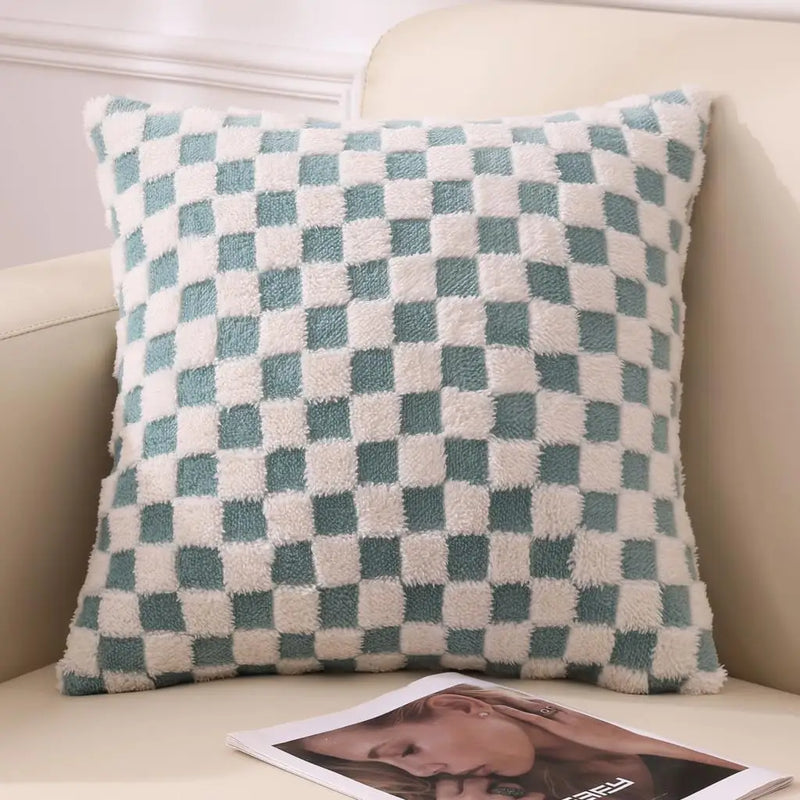 Axyaa Checkerboard Smooth Cozy Pillowcase - Double-Sided Soft Checkered Pattern