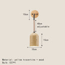 Axyaa Natural Stone LED Wall Lights Modern Bedroom Living Room Wood Sconce