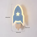 Axyaa Cartoon Rocket LED Wall Lamp Kids Room Decor Sconce