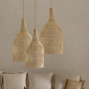 Axyaa Wabi Sabi Rattan Chandelier: Japanese Style Hanging Light for Home Decor