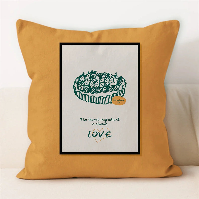 Axyaa Fruit Hot Dog Food Pillowcase Square Cushion Cover Home Decor Sofa Pillows