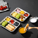 Axyaa Stainless Steel Divided Dinner Tray | Food Plate for Students, Canteen, Restaurant
