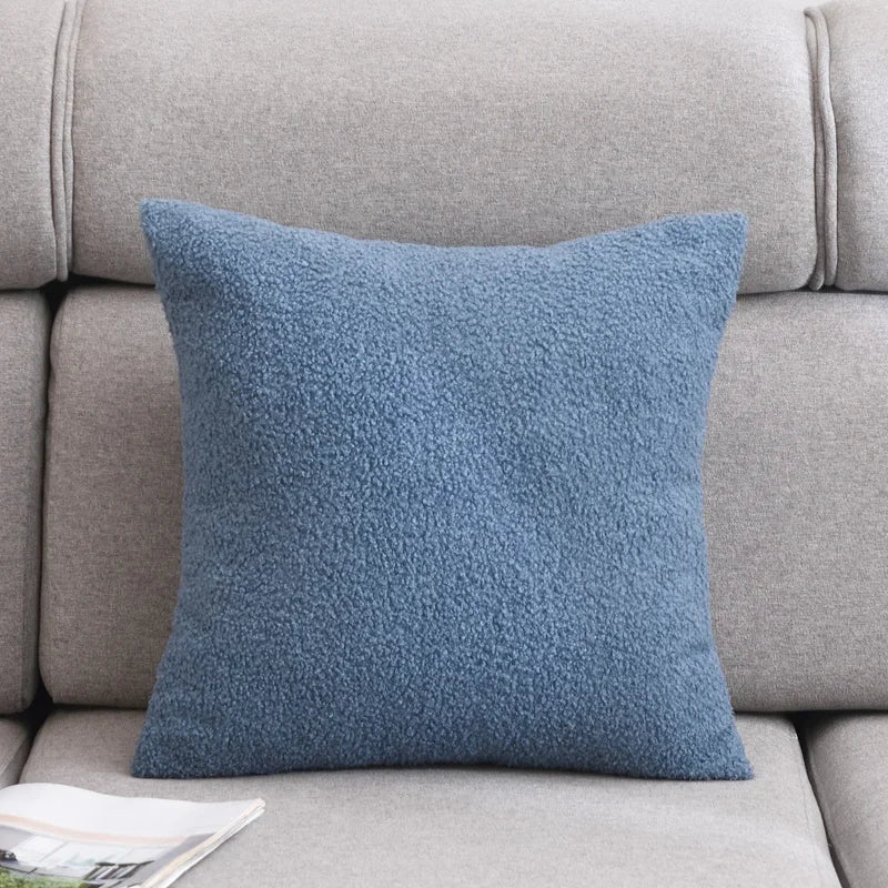Axyaa Nordic Plush Pillow Cover 45x45cm Cozy Faux Fur Teddy Decorative Pillow Home deco