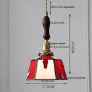Axyaa Vintage LED Pendant Light with Wood, Copper & Glass Lampshade