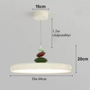Axyaa Creamy LED Pendant Lights: Flying Saucer Chandeliers for Minimalist Home Dining Decor