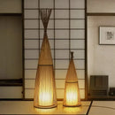 Axyaa Classic Bamboo Weave Floor Lamp LED Fixture