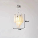 Axyaa Glass Leaf Chandelier for Kitchen Island and Dining Room, French Style Glass Shade