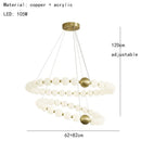 Axyaa Modern Glass Ball LED Ceiling Chandelier - Round Shaped Minimalist Pendant Light