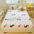 Axyaa Polka Dot Printed Milk Fleece Fitted Sheet - Thermal Mattress Cover