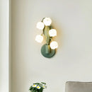 Axyaa Green Metal Wall Light with Adjustable Switch and Acrylic Orchid Lampshade