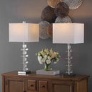 Axyaa Crystal Glass Ball Table Lamp for Living Room & Bedroom