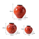 Axyaa Red Porcelain Flower Vase: Elegant Home Decor & Terrarium Accessory