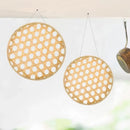 Axyaa Bamboo Round Sieve Basket: Handwoven Eco-Friendly Decorative Storage Organizer